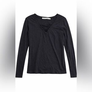 Michael stars lace up long sleeve tee